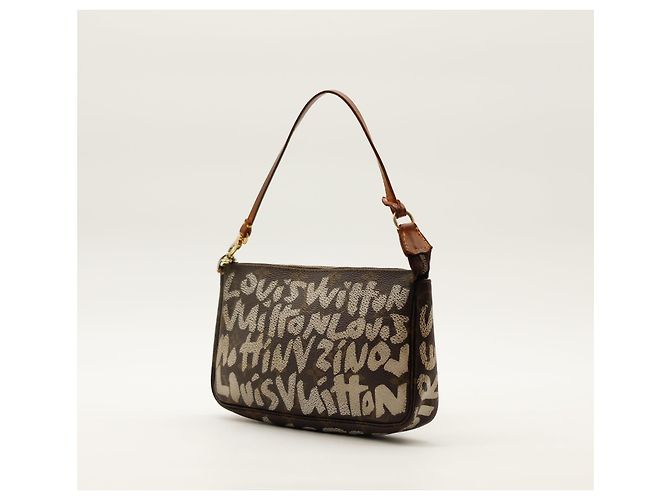 Louis Vuitton Monogram Graffiti Pochette Accessoires Marrone Bianco - vista 2