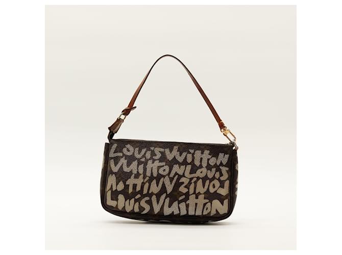 Louis Vuitton Monogram Graffiti Pochette Accessoires Marrone Bianco - vista 3