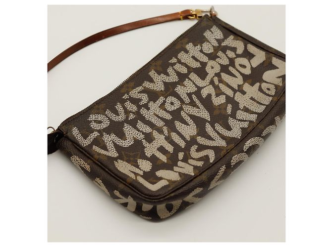 Louis Vuitton Monogram Graffiti Pochette Accessoires Marrone Bianco - vista 6