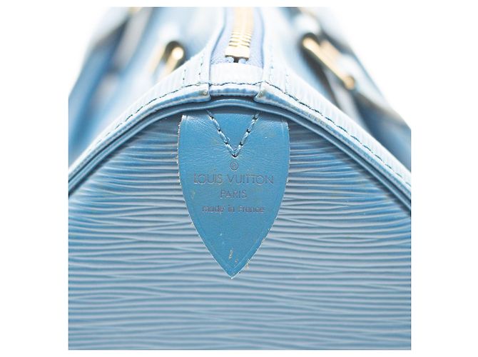 Louis Vuitton Speedy 25 pelle Epi Blu - vista 11