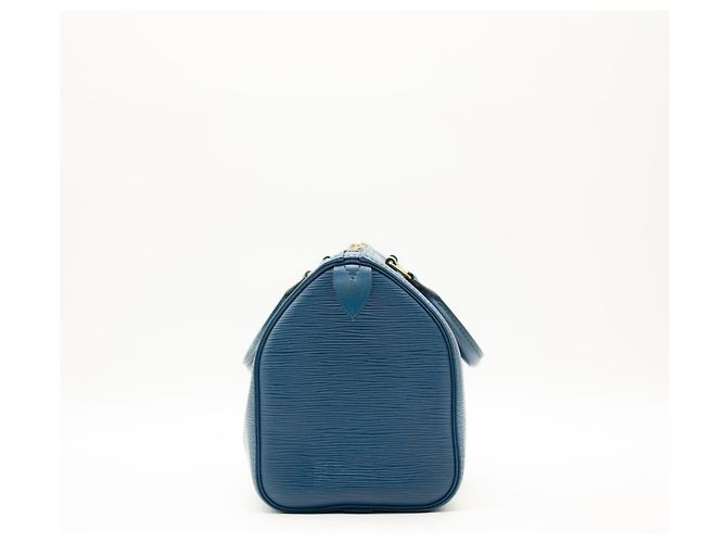 Louis Vuitton Speedy 25 pelle Epi Blu - vista 4