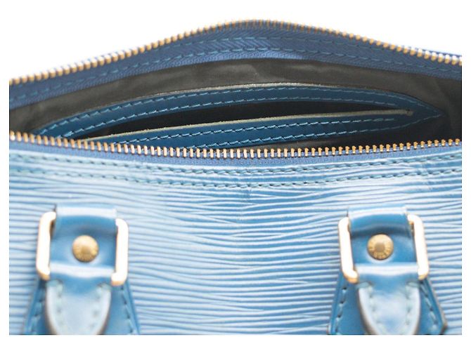 Louis Vuitton Speedy 25 pelle Epi Blu - vista 7