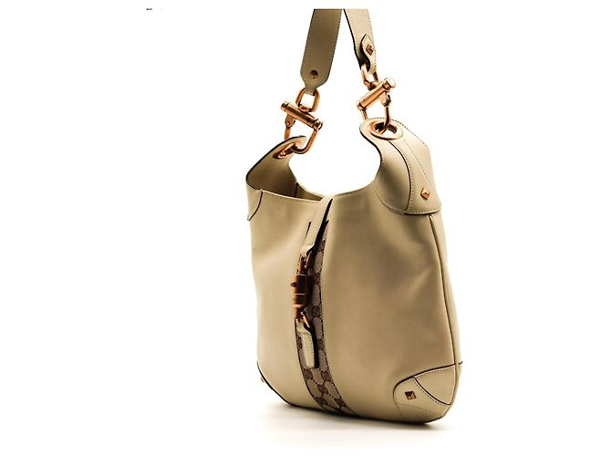 Gucci Borsa Hobo Tela GG Supreme e Pelle Marrone Beige - vista 2
