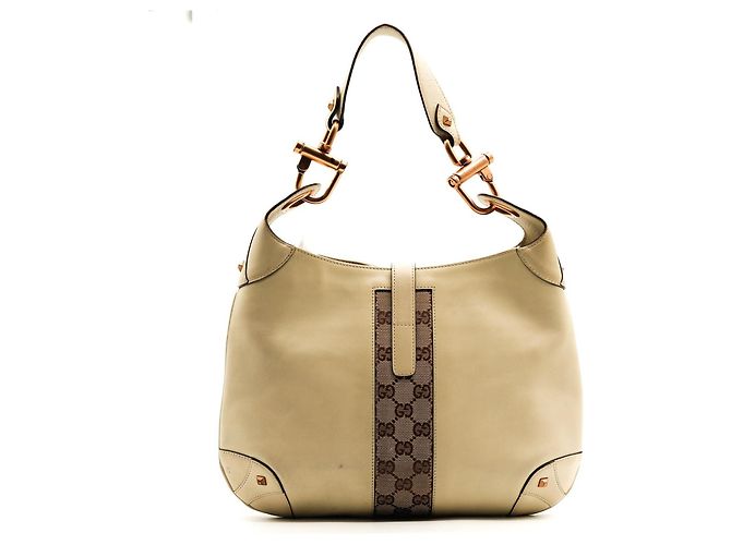 Gucci Borsa Hobo Tela GG Supreme e Pelle Marrone Beige - vista 3