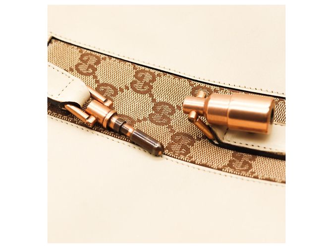 Gucci Borsa Hobo Tela GG Supreme e Pelle Marrone Beige - vista 6