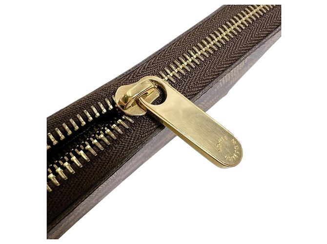 Louis Vuitton Zippy Wallet aus Damier Canvas Braun Mehrfarben Damier ebene - Ansicht 11