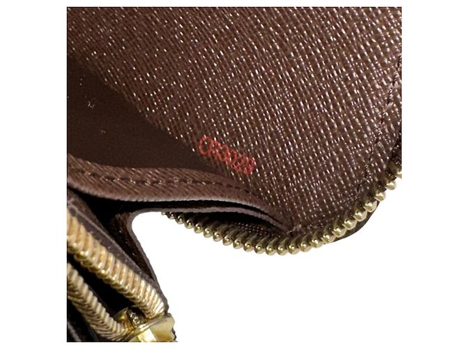 Louis Vuitton Zippy Wallet aus Damier Canvas Braun Mehrfarben Damier ebene - Ansicht 13