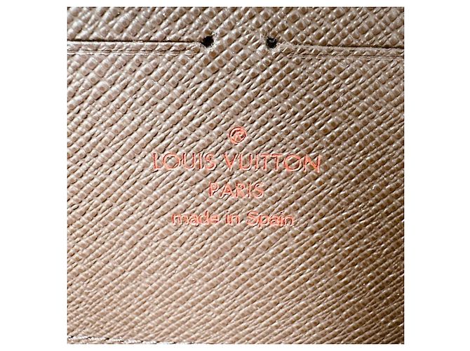 Louis Vuitton Zippy Wallet aus Damier Canvas Braun Mehrfarben Damier ebene - Ansicht 14