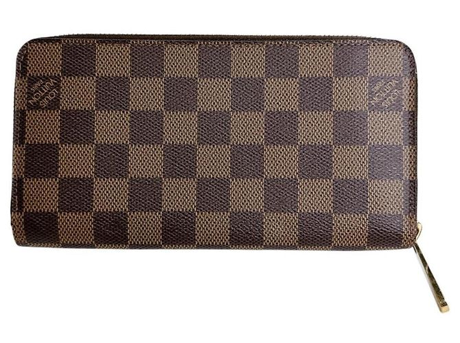 Louis Vuitton Zippy Wallet aus Damier Canvas Braun Mehrfarben Damier ebene - Ansicht 2