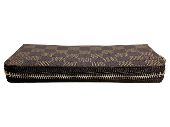 Louis Vuitton Zippy Wallet aus Damier Canvas Braun Mehrfarben Damier ebene - Ansicht 3