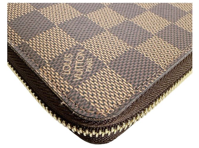 Louis Vuitton Zippy Wallet aus Damier Canvas Braun Mehrfarben Damier ebene - Ansicht 5
