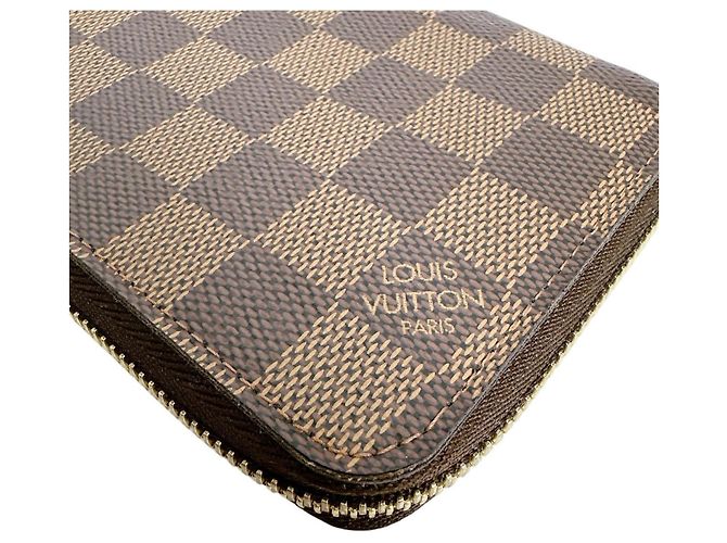 Louis Vuitton Zippy Wallet aus Damier Canvas Braun Mehrfarben Damier ebene - Ansicht 6