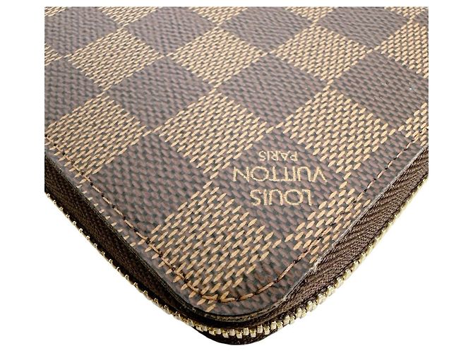Louis Vuitton Zippy Wallet aus Damier Canvas Braun Mehrfarben Damier ebene - Ansicht 8