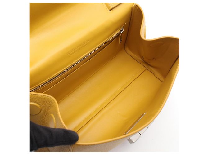 Borsa a tracolla in pelle Bottega Veneta Giallo - vista 3
