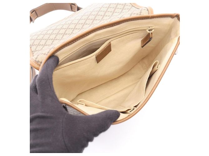 Borsa a Spalla Gucci Diamante Marrone Beige - vista 3