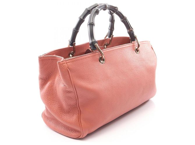 Bolsa Tote Gucci Bamboo Shopper Medium 2-Way Preto Rosa - vista 2