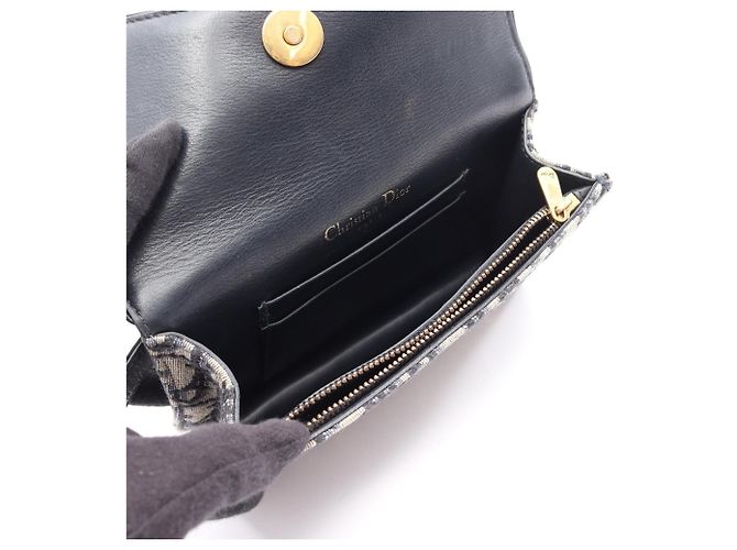 Borsa Christian Dior Saddle Crudo Blu navy - vista 3