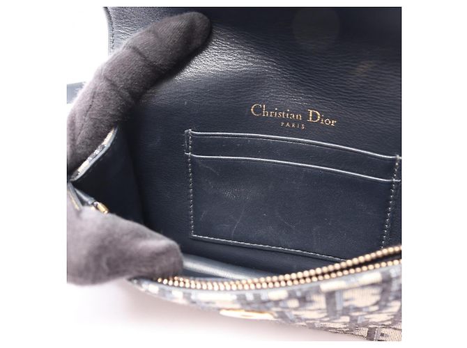 Borsa Christian Dior Saddle Crudo Blu navy - vista 6