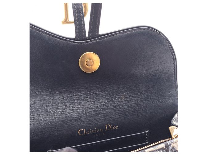 Borsa Christian Dior Saddle Crudo Blu navy - vista 7