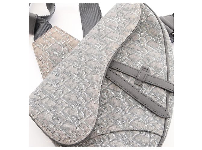 Borsa Saddle grigia Christian Dior Marrone - vista 8