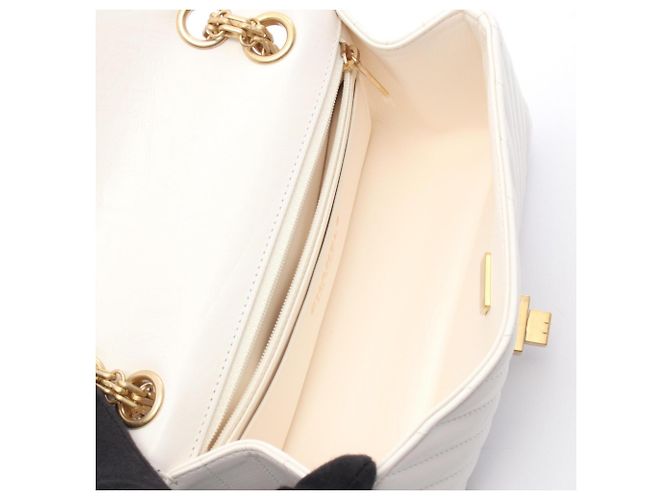 Borsa a Spalla Chanel 2.55 Chevron V-stitch Bianco - vista 3