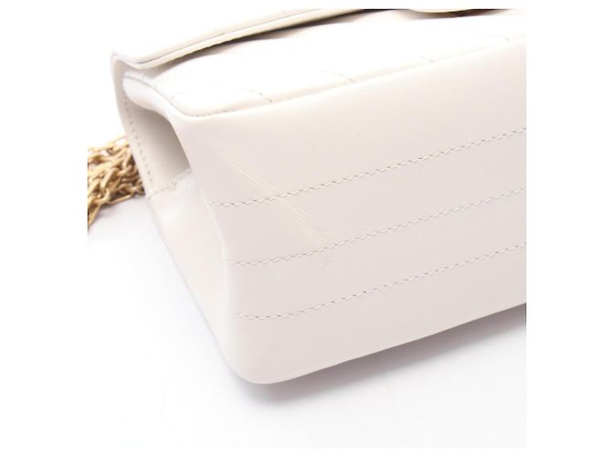 Borsa a Spalla Chanel 2.55 Chevron V-stitch Bianco - vista 8
