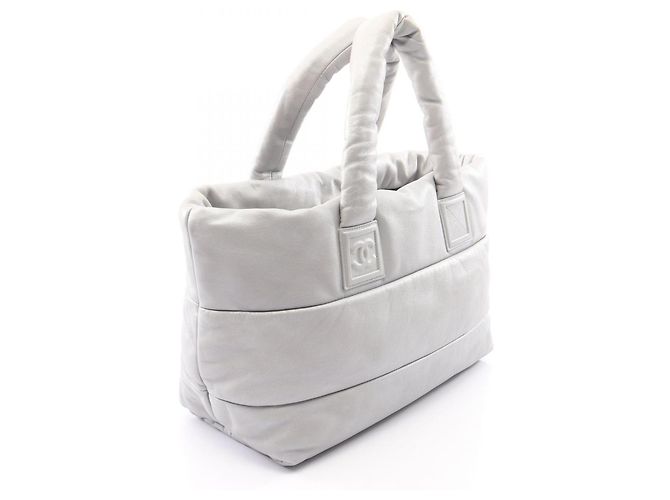 Borsa Tote Reversibile Chanel Coco Cocoon GM Argento Blu navy - vista 2