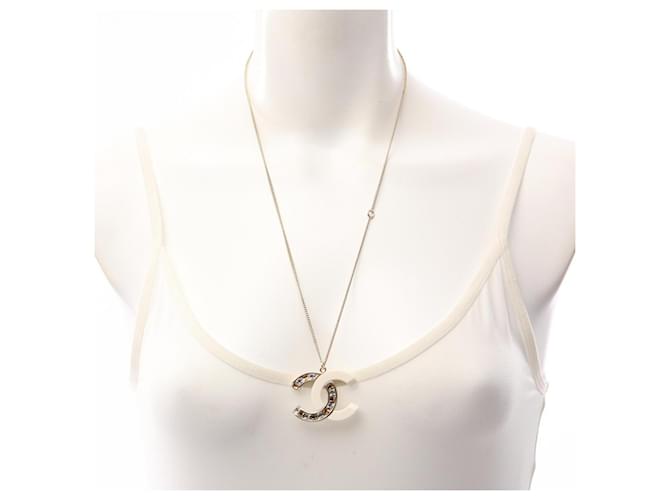 Collana Chanel Coco Mark Bianco D'oro - vista 5