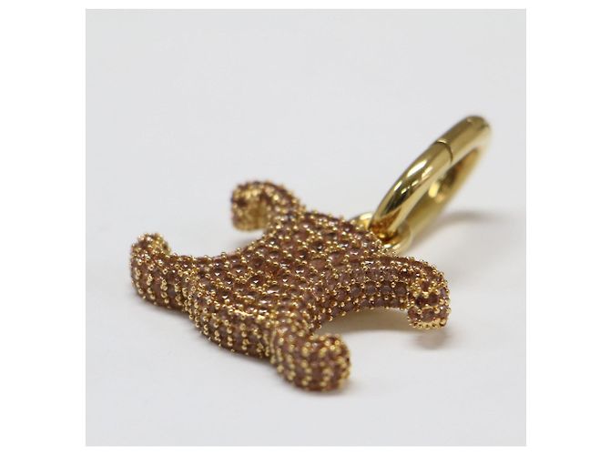 Céline Celine Triomphe Strass Chaveiro com pingente acabamento dourado - vista 5