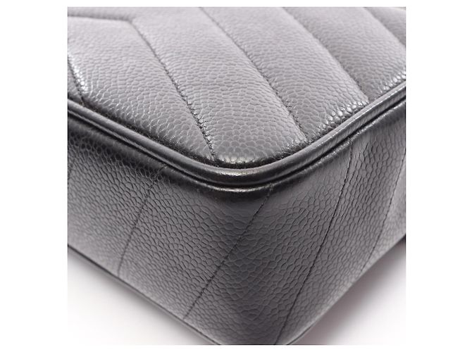 Mini borsa a tracolla Chanel Chevron V-Stitch Nero - vista 11