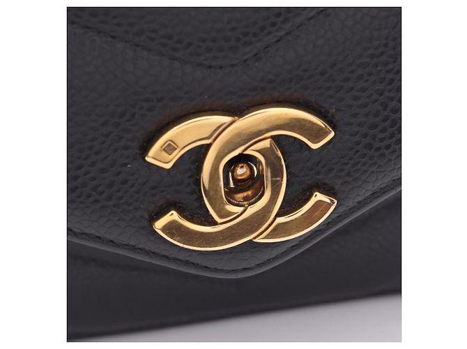 Mini borsa a tracolla Chanel Chevron V-Stitch Nero - vista 8