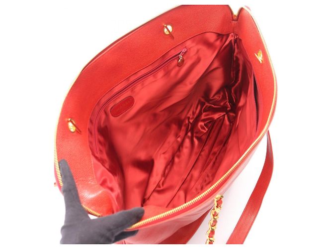 Borsa Tote Chanel Large Coco Mark Rosso - vista 3