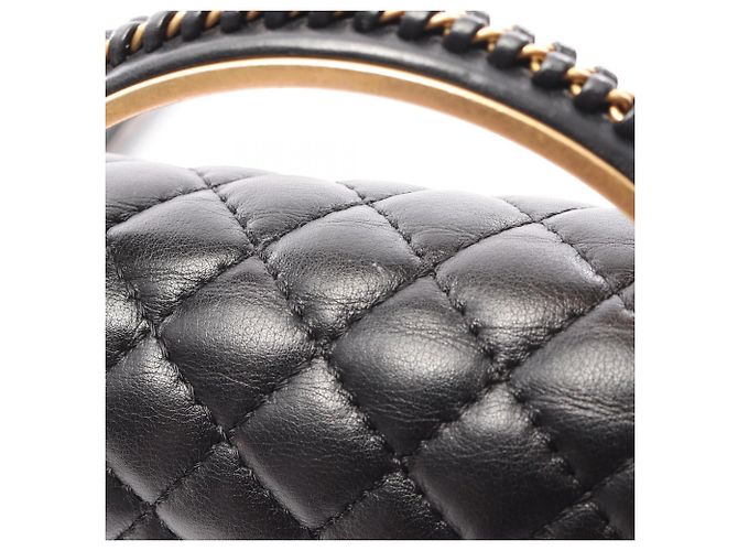 Borsa Chanel Boy Top Handle Flap Nero - vista 13