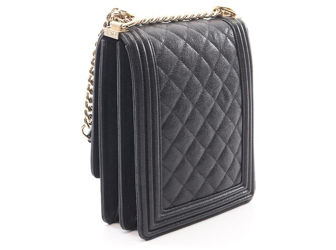 Borsa a tracolla Chanel Boy Matelassé in pelle nera Nero - vista 2
