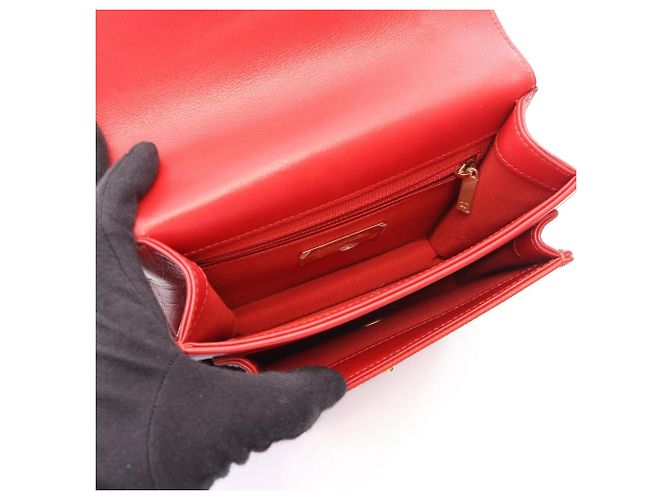 Borsa Chanel Matelassé 2-Way in pelle rossa Rosso - vista 3