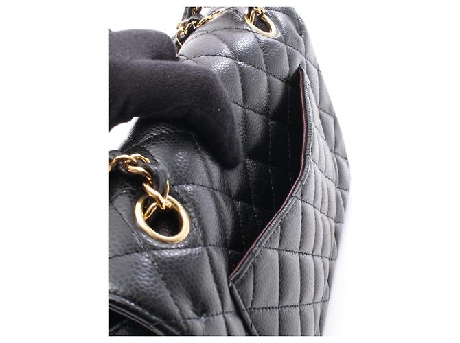 Borsa a Spalla Chanel Matelassé Double Flap Nero - vista 6