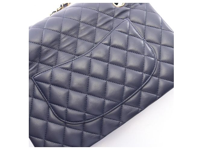 Borsa Chanel Matelassé Double Flap Blu navy - vista 10