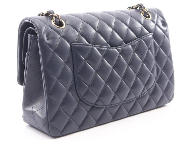 Borsa Chanel Matelassé Double Flap Blu navy - vista 2