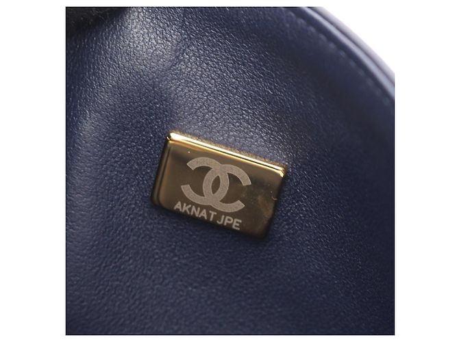 Borsa Chanel Matelassé Double Flap Blu navy - vista 5