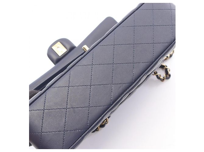 Borsa Chanel Matelassé Double Flap Blu navy - vista 8