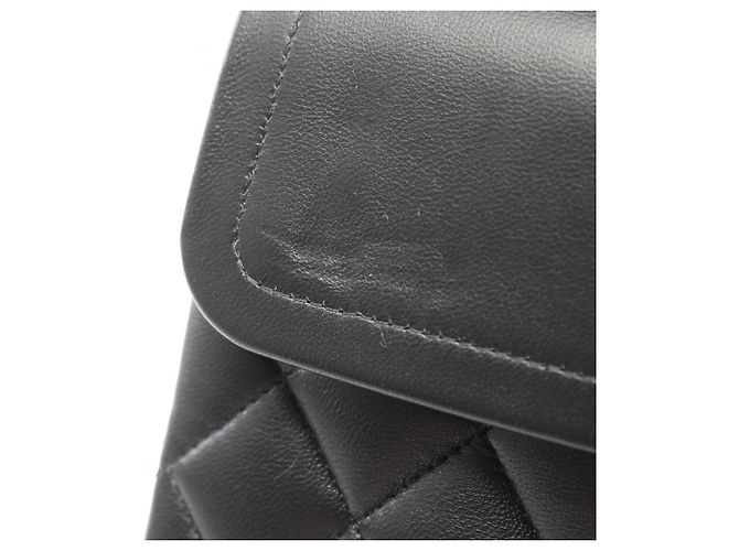 Borsa a Spalla Chanel Matelassé Double Flap Nero - vista 11