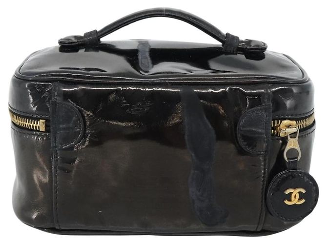 Beauty case vintage Chanel in vernice Nero - vista 2