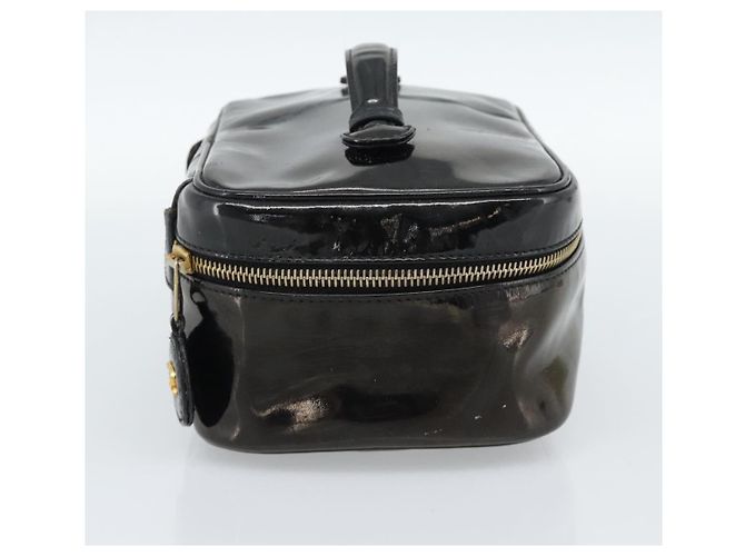 Beauty case vintage Chanel in vernice Nero - vista 3