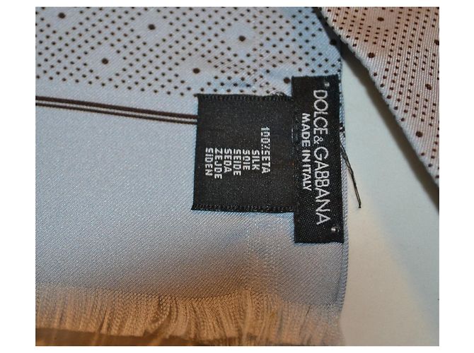Bufanda de seda Dolce & Gabbana estampada Castaño Gris - vista 4