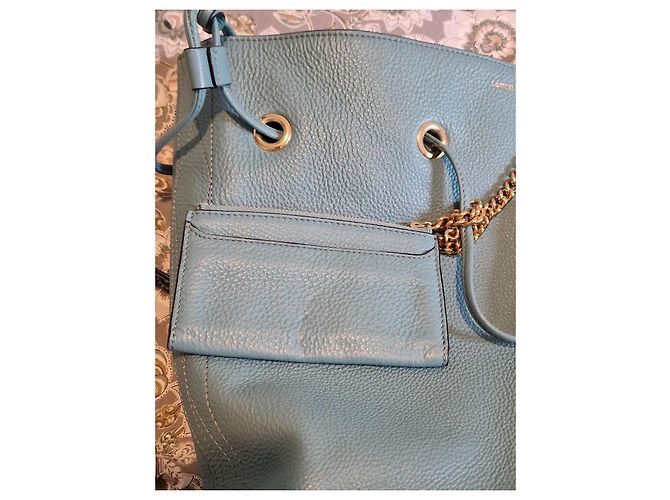 Lancel Le Huit borsa a secchiello in pelle blu - vista 10