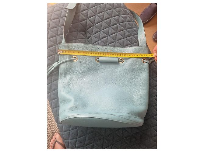 Lancel Le Huit borsa a secchiello in pelle blu - vista 13