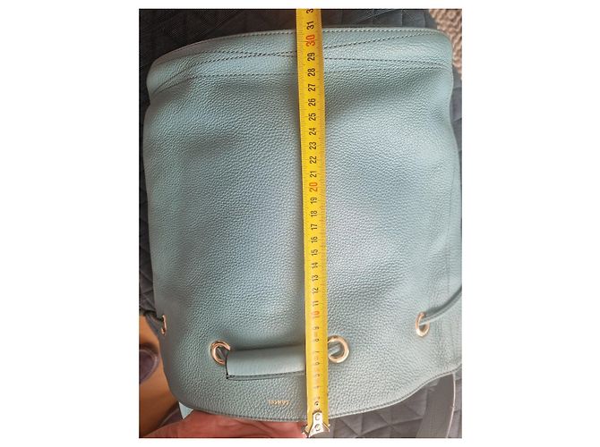 Lancel Le Huit borsa a secchiello in pelle blu - vista 14