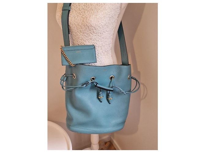 Lancel Le Huit borsa a secchiello in pelle blu - vista 15