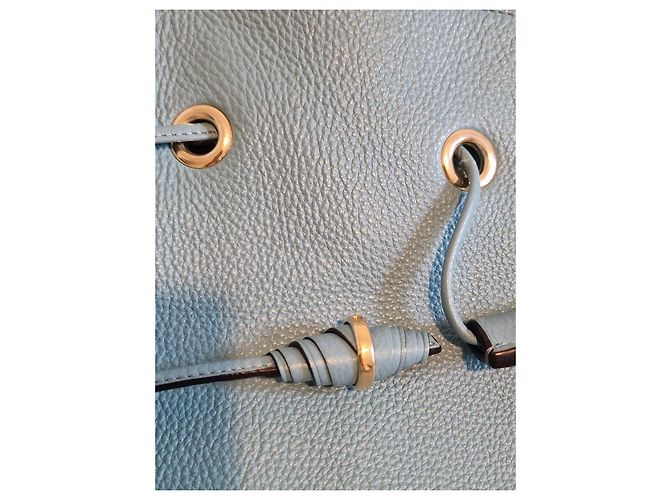 Lancel Le Huit borsa a secchiello in pelle blu - vista 8