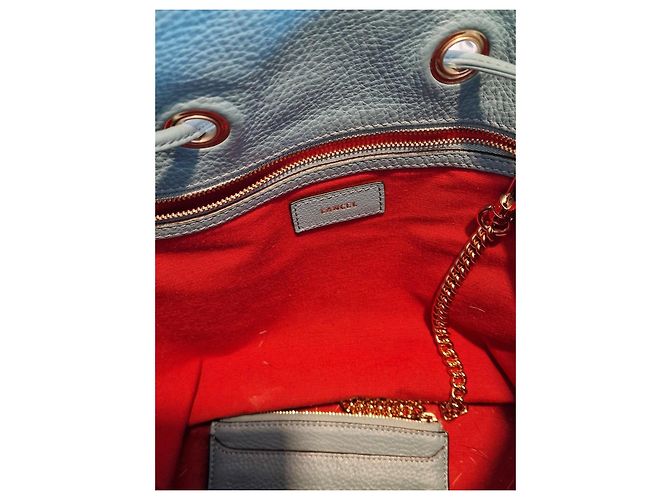 Lancel Le Huit borsa a secchiello in pelle blu - vista 9